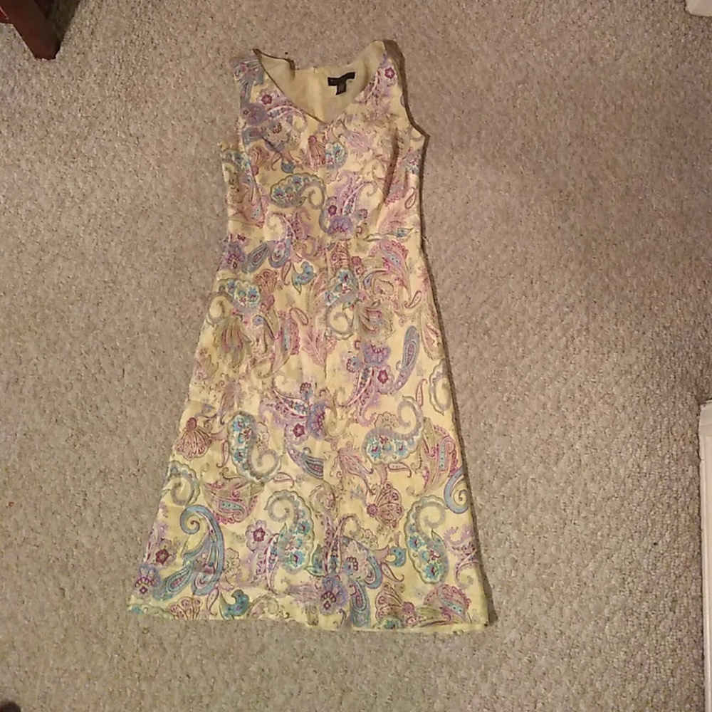 Yellow dress with multi color paisley